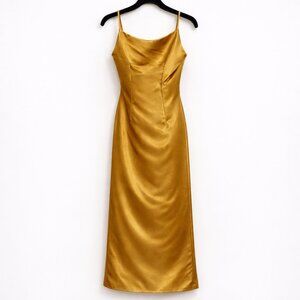 Vintage Watters & Watters Gold Satin Slip Dress NWT Size 10 | 90s Bridal